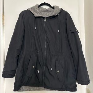 Faded Glory Black & Grey Reversible Jacket. Size 1X. Like New.